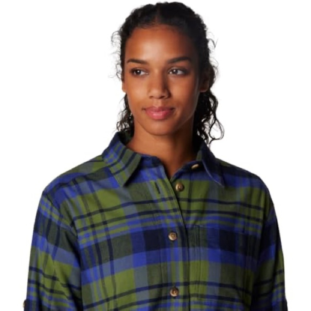 Columbia Women's Holly Hideaway Flannel Shirt in the Spruce Multi color